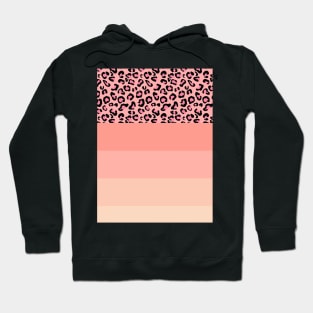 Pink pastel lines Leopard Hoodie